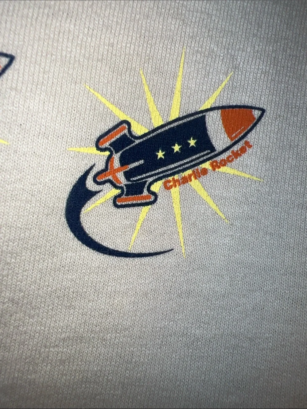 Charlie Rocket Navy Blue Kids Set with Rocket Graphic T-Shirt and Blue Pants
